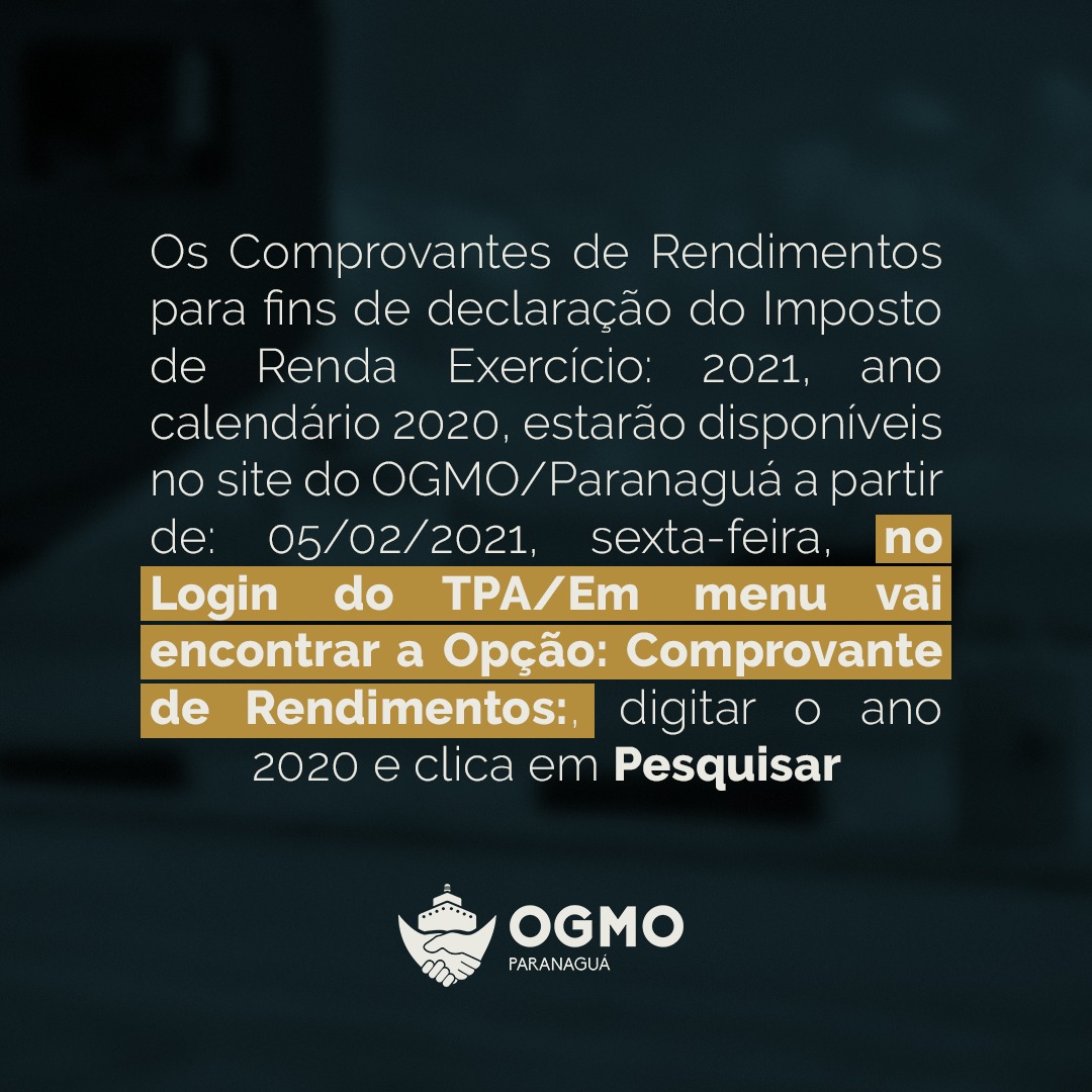 Comprovante de Rendimentos